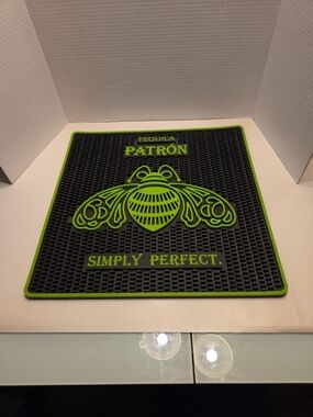 Genuine Tequila Patron Rubber Bar Spill Mat Simply Perfect 17x17"